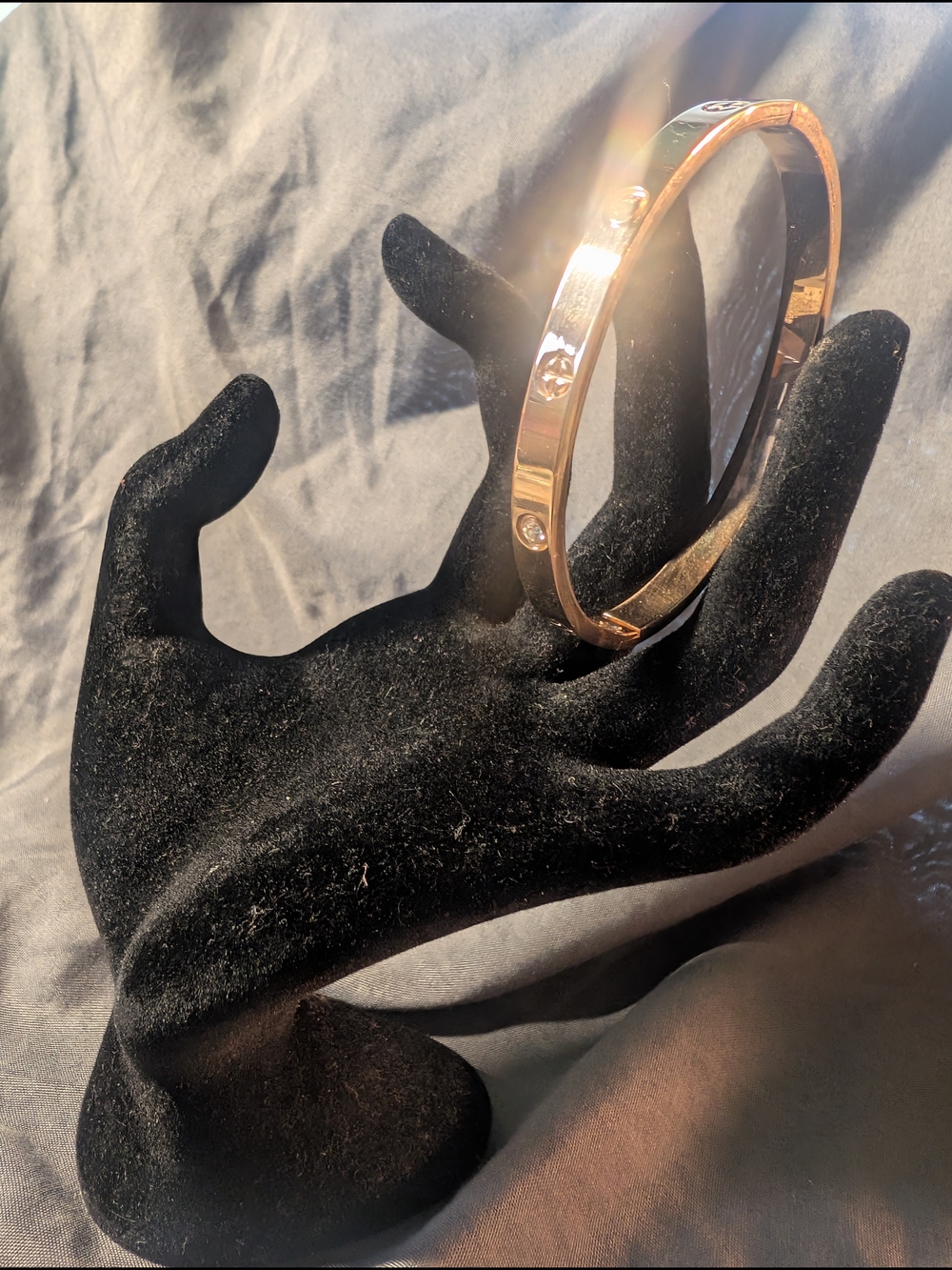 Fashion Jewelry Rose Gold Bangle Bracelet with Clear Stones
